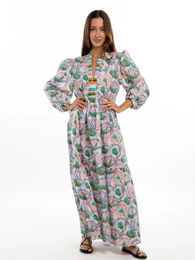 Bindu Pink Multi Lucy Dress Large